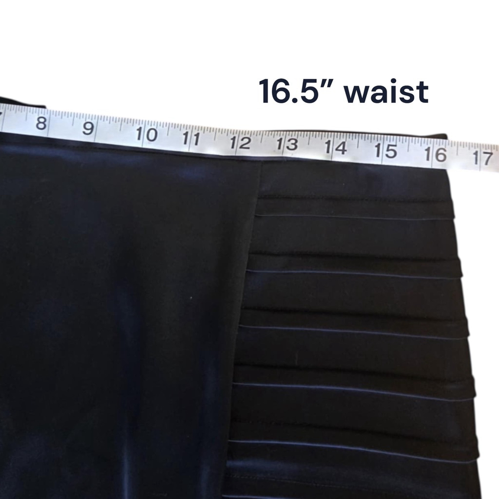 Calvin Klein Sculpted Black Satin Pencil Skirt, L, Panel Side Detail - Picture 4 of 13